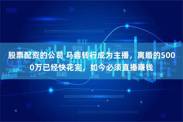 股票配资的公司 马蓉转行成为主播，离婚的5000万已经快花完，如今必须直播赚钱